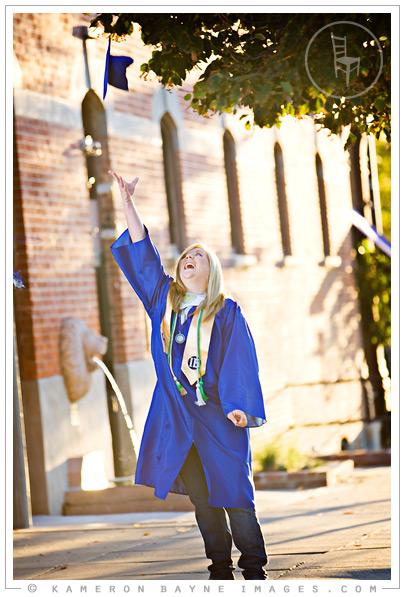 Kameron Bayne Images - Courtney, Throwing her Graduation Gown Cap in the Air