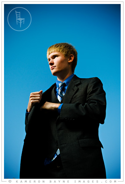 Kameron Bayne Images - Zach - Blue Sky, Black Suit