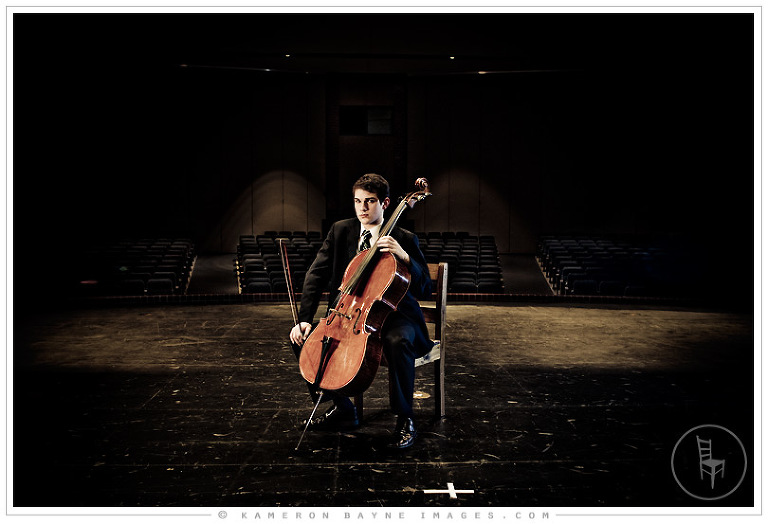 portrait of a young cello player