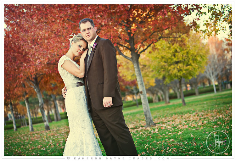 Kameron Bayne Images - Jill and Caleb; softly leaning against the fall
