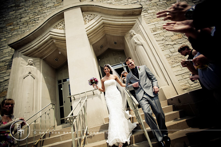 happy wedding couple in sioux city, iowa