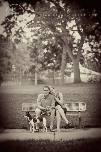 Kameron Bayne Images - Katie and Kyle in the park with their pet dog Kameron Bayne Images - Katie and Kyle in the park with their pet dog