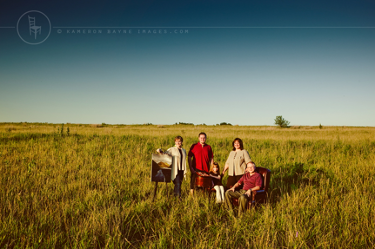 Nebraska family portrait photographed background long grass of the prairie plains