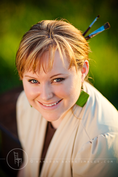 photo portrait of an artist painter during sunset