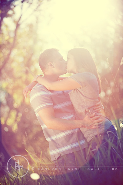 Kameron Bayne Images - Engagement Couple Kiss in Golden Sunlight Kameron Bayne Images - Engagement Couple Kiss in Golden Sunlight
