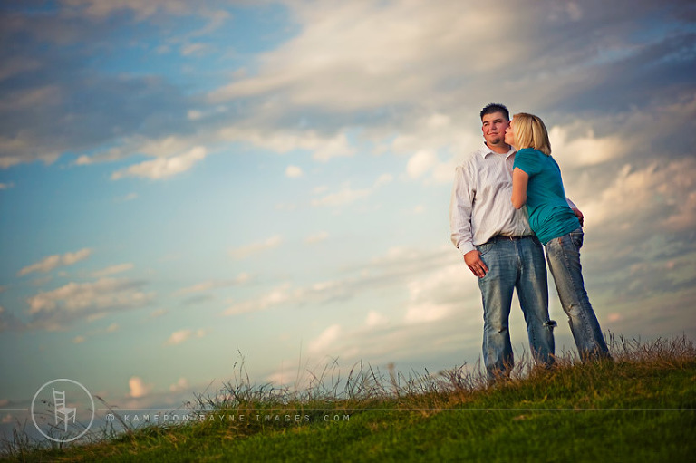Kameron Bayne Images - Emily and Josh Engagement Portrait with Late Summer Sky