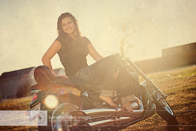 Kameron Bayne Images - Millard North Senior with Harley Davidson Motorcycle
