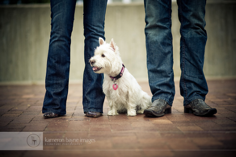 Kameron Bayne Images - Engagment Portrait with Family Dog