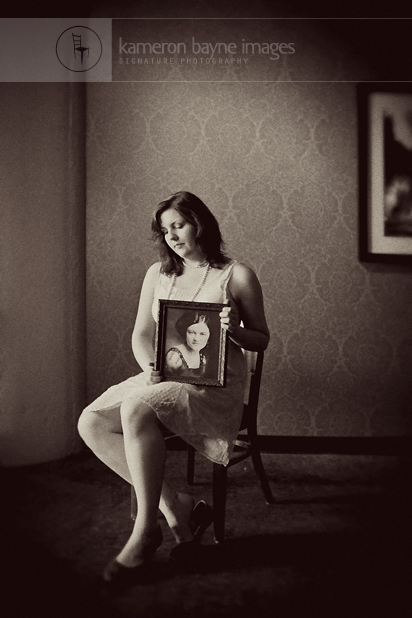 Omaha Senior Portrait | Vintage Portrait with Beloved Photograph of Grandmother