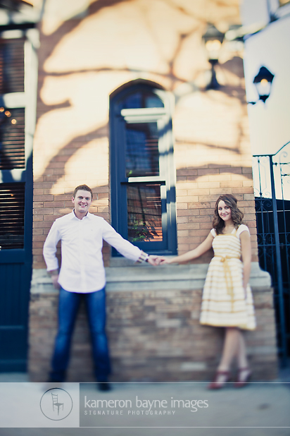 Allie + Addison Engagement Portrait | Holding Hands in the Old Market