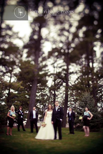 Allie and Addision's wedding party portrait | Winter Green Forrest