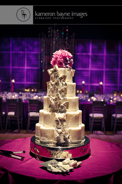 Dan + Lindsay | Wedding Cake of Ribbons and Jewels
