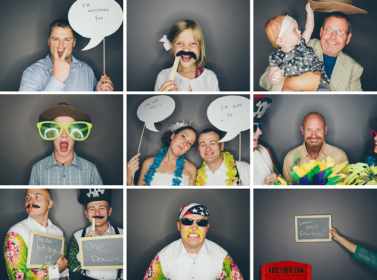 Ben + Nicole | Custom ring light Photobooth fun with dyi thought bubbles, mustaches, and chalkboards