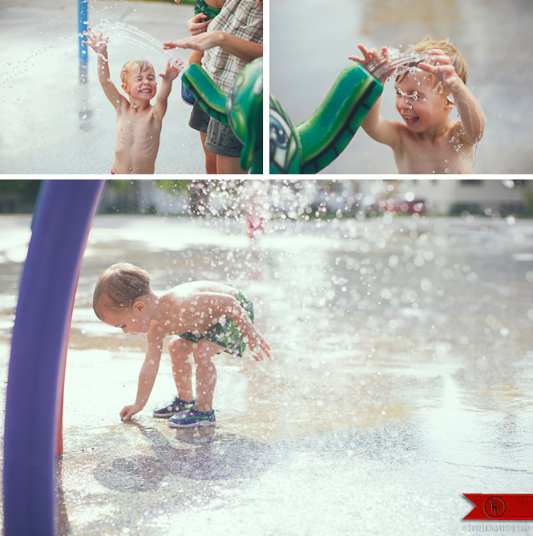 My boys playing in the water on a hot summer day.